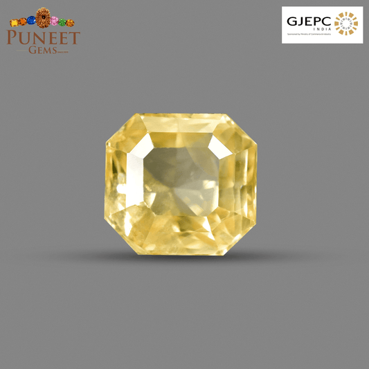 Natural Yellow Sapphire (Pukhraj) 6.14 CT - Certified