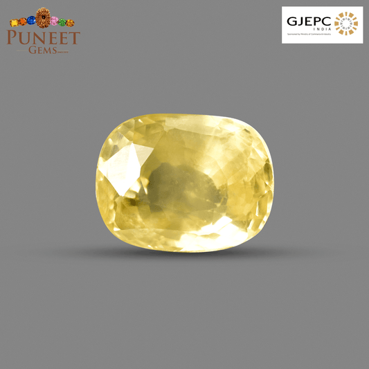 Natural Yellow Sapphire (Pukhraj) 6.02 CT - Certified