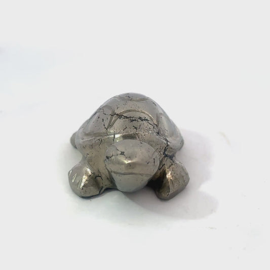 Natural Pyrite Turtle – Approx. 64 GM