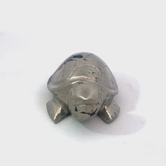 Natural Pyrite Turtle – Approx. 102 GM