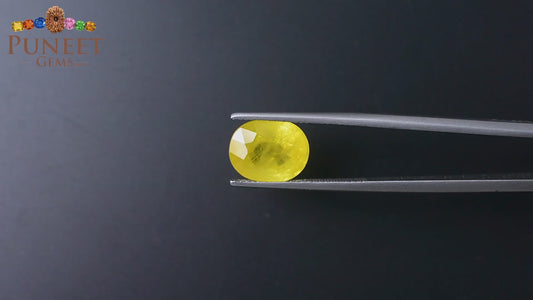 Natural Bangkok Yellow Sapphire (Pukhraj) 7.34 Ct – Certified Gemstone