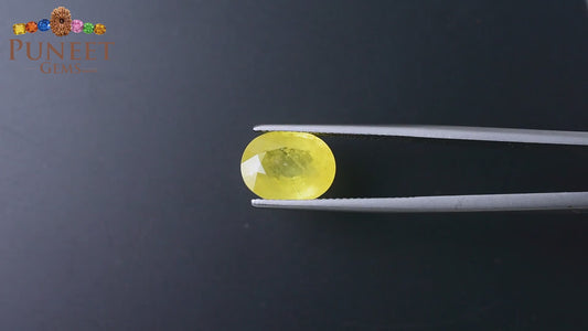 Natural Bangkok Yellow Sapphire (Pukhraj) 5.48 Ct – Certified Gemstone
