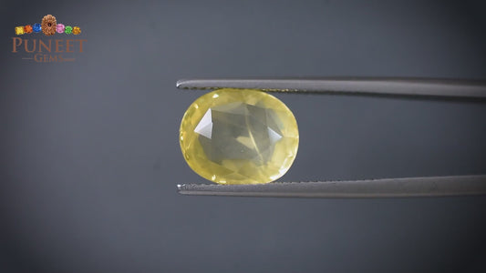 Natural Yellow Sapphire (Pukhraj) 6.32 CT - Certified