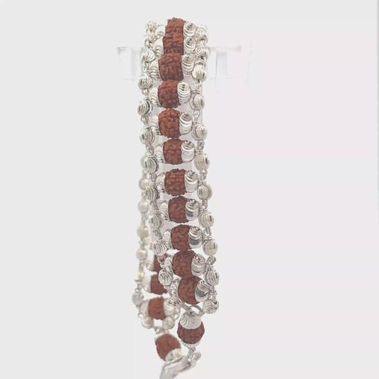 Rudraksha Silver Bracelet – 1 Line  One Powerful Symbol