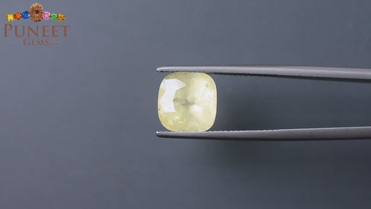 Natural Yellow Sapphire (Pukhraj) 6.96 CT - Certified