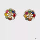 Natural Navratan Silver Earrings – Handcrafted 925 Sterling Silver with 9 Sacred Gemstones
