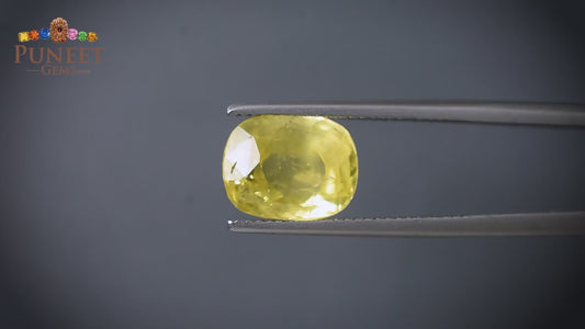 Natural Yellow Sapphire (Pukhraj) 6.02 CT - Certified