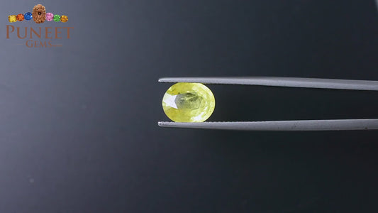 Natural Bangkok Yellow Sapphire (Pukhraj) 3.05 Ct – Certified Gemstone