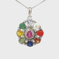 Natural Navratan Silver Pendant – Nine Gems, One Powerful Symbol