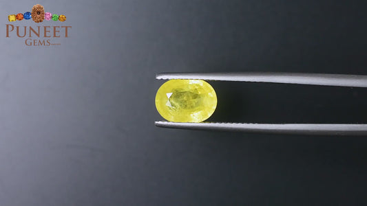 Natural Bangkok Yellow Sapphire (Pukhraj) 2.89 Ct – Certified Gemstone
