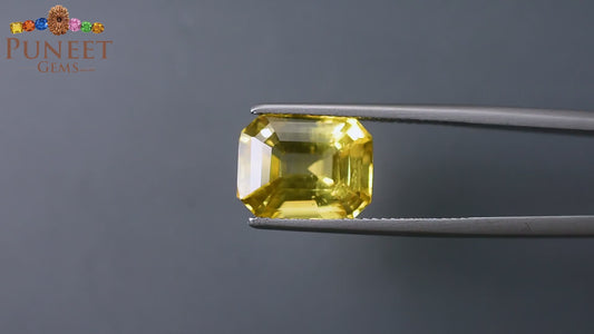 Natural Yellow Sapphire (Pukhraj) 9.01 Ct – Certified Premium Gemstone