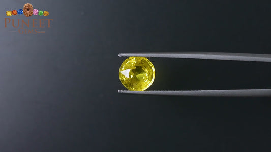 Natural Bangkok Yellow Sapphire (Pukhraj) 3.46 Ct – Certified Gemstone