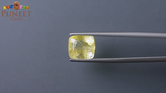 Natural Yellow Sapphire (Pukhraj) 7.04 CT - Certified