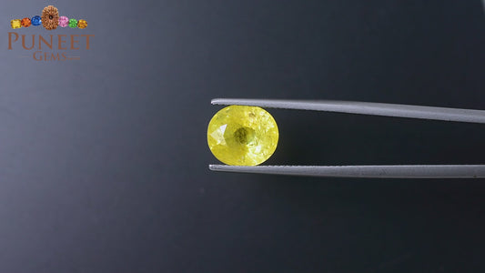 Natural Bangkok Yellow Sapphire (Pukhraj) 5.73 Ct – Certified Gemstone