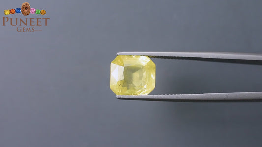 Natural Yellow Sapphire (Pukhraj) 8.06 CT - Certified