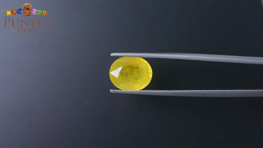 Natural Bangkok Yellow Sapphire (Pukhraj) 5.69 Ct – Certified Gemstone