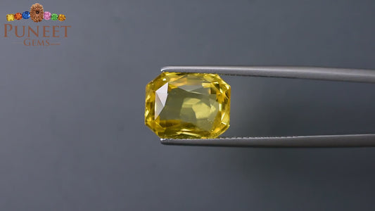 Natural Yellow Sapphire (Pukhraj) 9.24 Ct – Certified Premium Gemstone