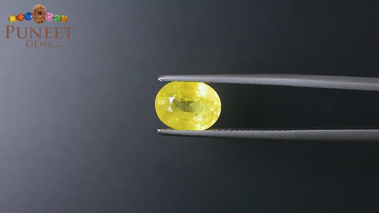 Natural Bangkok Yellow Sapphire (Pukhraj) 3.60 Ct – Certified Gemstone