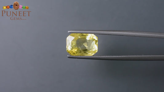Natural Yellow Sapphire (Pukhraj) 7.67 CT - Certified