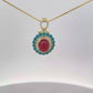 Dual-Stone Silver Pendant with Natural Ruby &amp; Blue Topaz – 925 Sterling Silver | Elegant & Energized Design