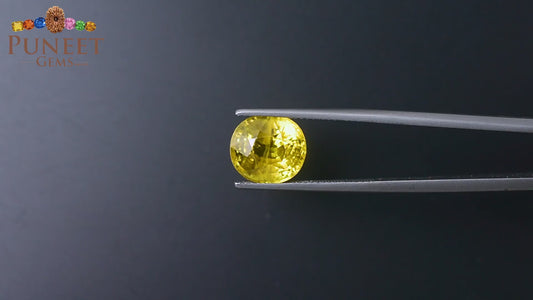 Natural Bangkok Yellow Sapphire (Pukhraj) 7.45 Ct – Certified Gemstone