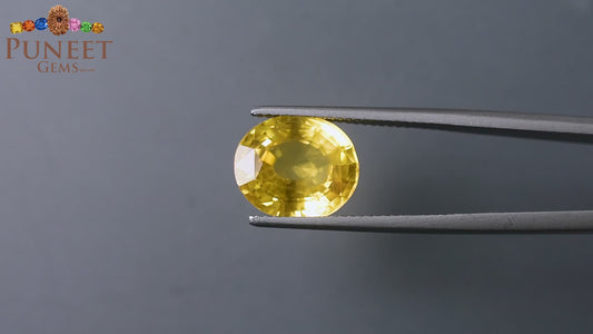 Natural Yellow Sapphire (Pukhraj) 7.36 CT - Certified
