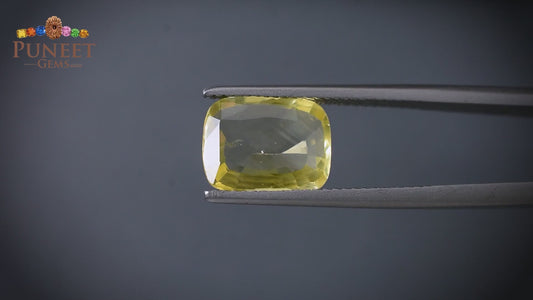 Natural Yellow Sapphire (Pukhraj) 4.12 CT - Certified