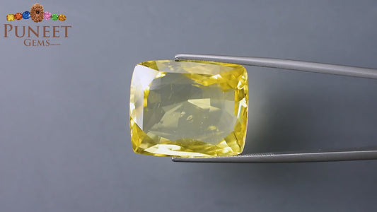 Natural Yellow Sapphire (Pukhraj) 20.07 Ct – Certified Premium Gemstone