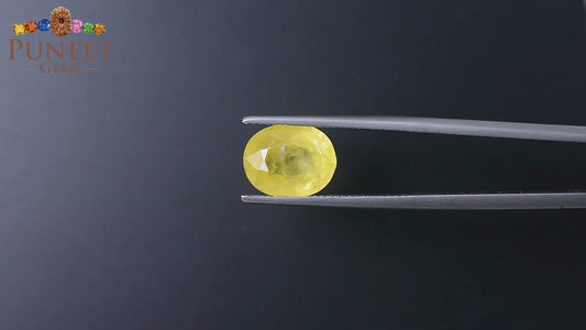Natural Bangkok Yellow Sapphire (Pukhraj) 5.27 Ct – Certified Gemstone