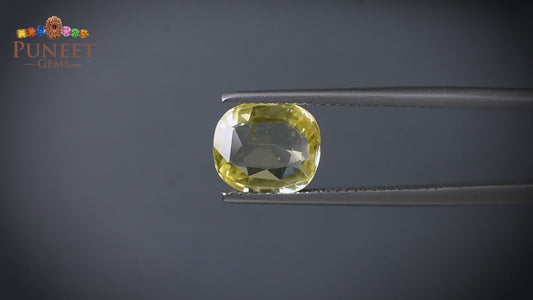 Natural Yellow Sapphire (Pukhraj) 3.33 CT - Certified