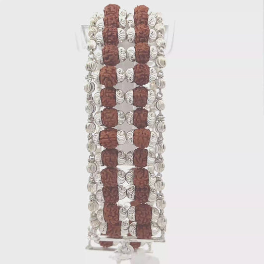 Rudraksha Silver Bracelet – two Line  One Powerful Symbol
