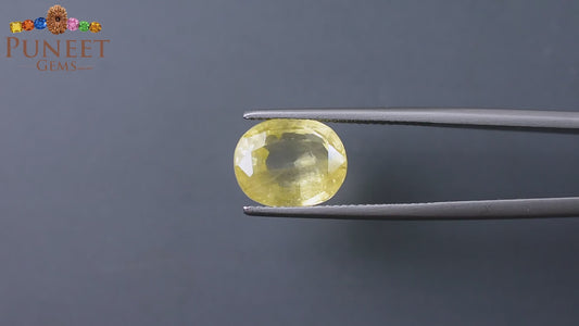 Natural Yellow Sapphire (Pukhraj) 7.28 CT - Certified
