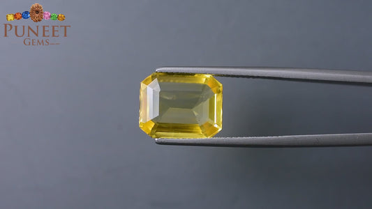 Natural Yellow Sapphire (Pukhraj) 8.09 CT - Certified