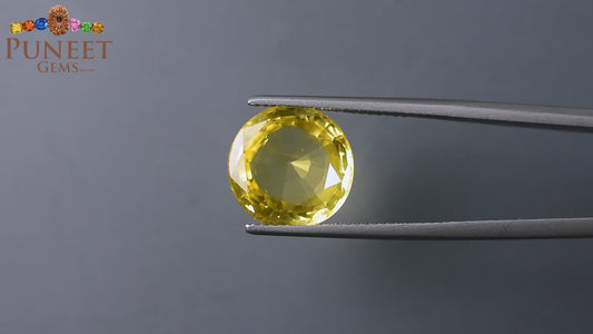 Natural Yellow Sapphire (Pukhraj) 7.66 CT - Certified