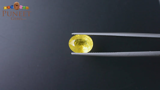 Natural Bangkok Yellow Sapphire (Pukhraj) 4.93 Ct – Certified Gemstone