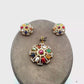 Natural Navratan Silver Pendant Set – 925 Sterling Silver with 9 Sacred Gemstones (Pendant + Earrings)