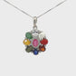 Natural Navratan Silver Pendant – Nine Gems, One Powerful Symbol