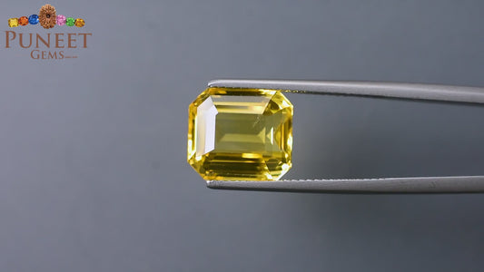 Natural Yellow Sapphire (Pukhraj) 9.61 Ct – Certified Premium Gemstone