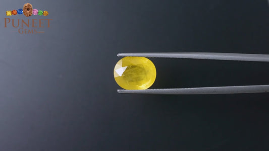 Natural Bangkok Yellow Sapphire (Pukhraj) 4.96 Ct – Certified Gemstone