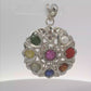 Natural Navratan Silver Pendant – Nine Gems, One Powerful Symbol