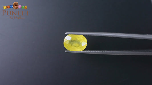Natural Bangkok Yellow Sapphire (Pukhraj) 4.26 Ct – Certified Gemstone