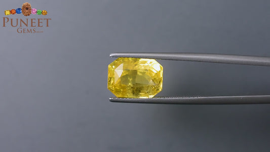 Natural Yellow Sapphire (Pukhraj) 9.04 CT - Certified