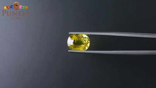 Natural Bangkok Yellow Sapphire (Pukhraj) 3.48 Ct – Certified Gemstone