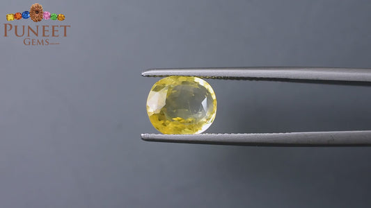 Natural Yellow Sapphire (Pukhraj) 4.08 Ct – Certified Premium Gemstone