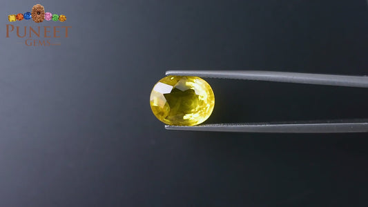 Natural Bangkok Yellow Sapphire (Pukhraj) 6.94 Ct – Certified Gemstone
